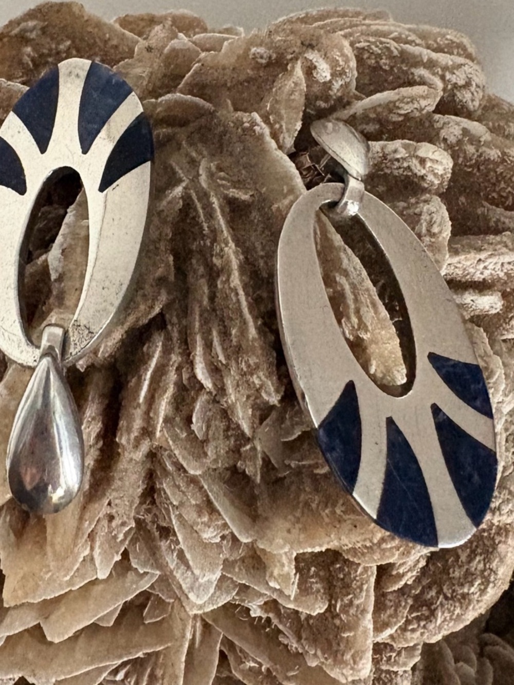 Highly Collectible TAXCO Sterling Silver and Blue Lapis Drop Earrings